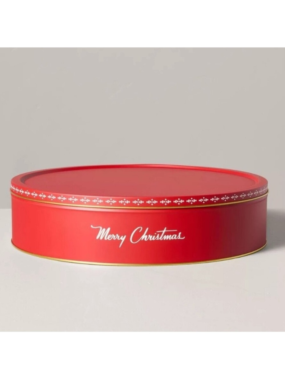 Hearth & Hand Magnolia 9pc Christmas Tin Holiday Cookie Cutter Red Gift Set NWT